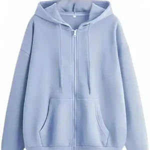 Women's Solid Hooded Neck Zippper Long Sleeves Jacket