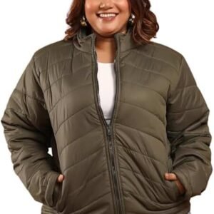 Plus Women's Puffer Jacket For Casual Wear | High Neck