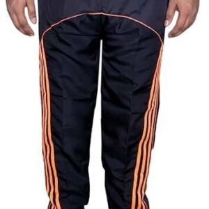 IndiWeaves Mens Black Polyester Lower/Track Pants with 1 Zipper Pocket and 1 Open Pocket for All Season-Size-38