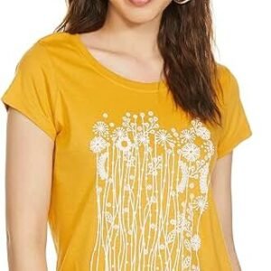 Women's Printed Round Neck Regular Fit T-Shirt